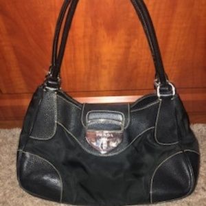 PRADA: nylon and leather purse: $495